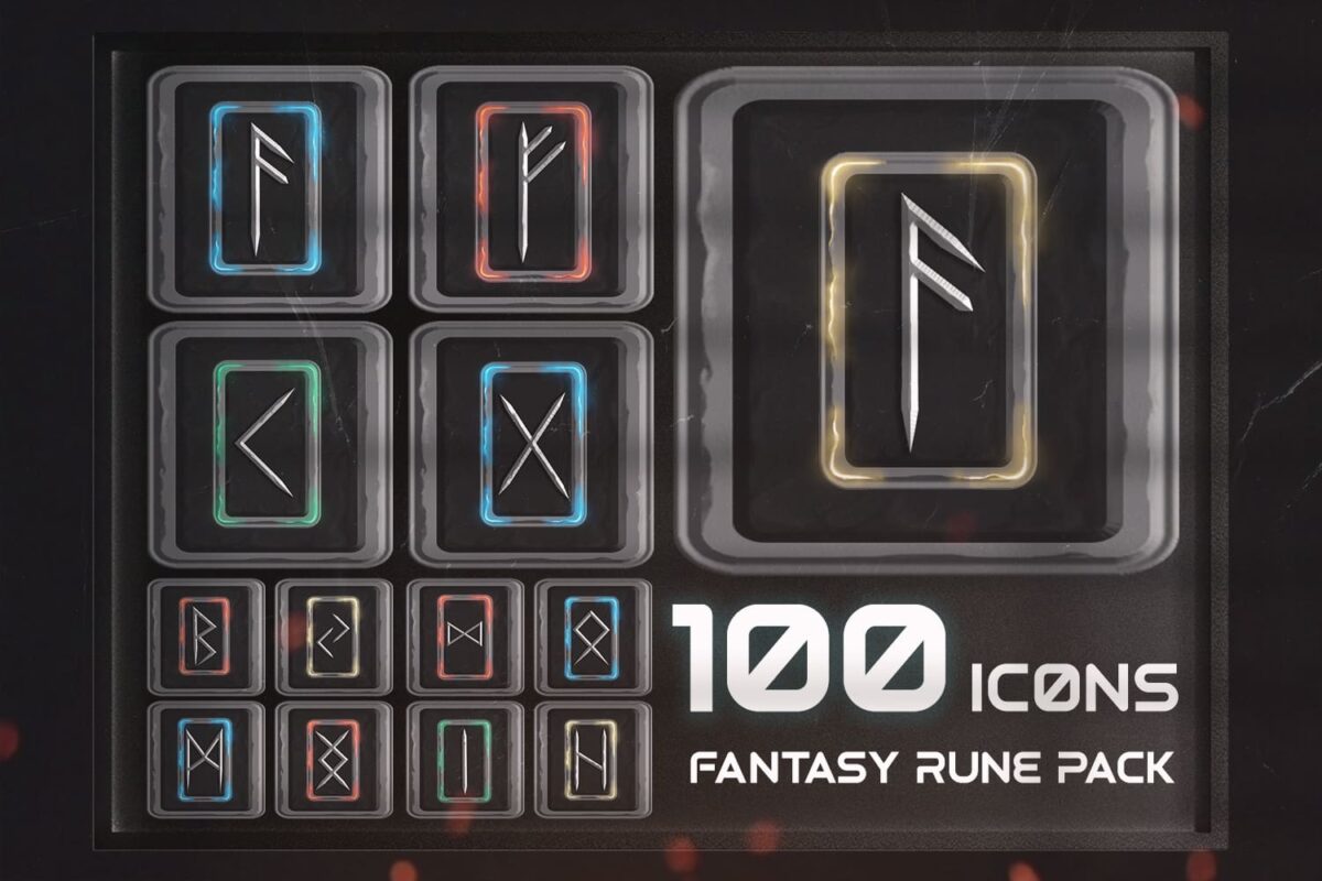 100 Fantasy Rune Icons Pack