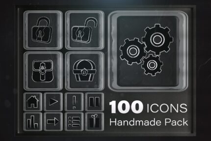 100 Handmade Icons Pack - Main Image