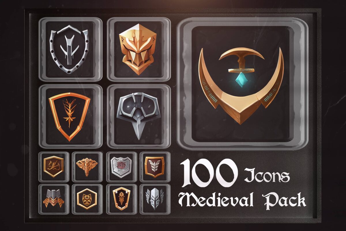 100 Medieval Icons Pack - Main Image